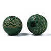 Painted Natural Wood Beads WOOD-S057-072J-3