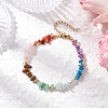 Chakra Natural Rose Quartz & Amethyst & Apatite & Aquamarine & Green Aventurine & Tiger Eye & Carnelian Chip Beaded Bracelets for Women BJEW-JB11741-01-1