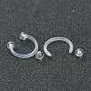 Acrylic Circular/Horseshoe Barbell with Double Round Ball AJEW-P084-04B-2
