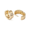 Clear Cubic Zirconia Heart Pattern Thick Hoop Earrings EJEW-F294-10B-G-1