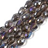 Transparent Electroplate Glass Beads Strands EGLA-N013-T6mm-B27-1