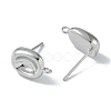 Brass Stud Earring Findings EJEW-H006-01P-2
