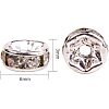 Silver Plated Brass Middle East Rhinestone Spacer Beads RB-PH0001-07S-NF-3