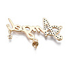 Brass Micro Pave Clear Cubic Zirconia Peg Bails Pendant Links KK-S356-343-NF-2