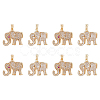 8Pcs 2 Colors Ion Plating(IP) Brass Micro Pave Cubic Zirconia Pendants KK-DC0002-91-1