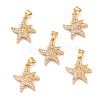 Brass Micro Pave Clear Cubic Zirconia Pendants ZIRC-L100-068G-1
