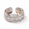 Bohemia Tibetan Style Alloy Thick Open Cuff Bangle for Women BJEW-E002-01AS-05-2