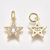 Brass Micro Pave Cubic Zirconia Charms ZIRC-F111-11G-2