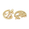 Brass Micro Pave Clear Cubic Zirconia Pendants KK-B083-34D-G-2