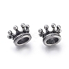 Crown 304 Stainless Steel with Cubic Zirconia European Beads STAS-F243-34AS-1