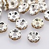 Brass Rhinestone Spacer Beads RB-A014-L6mm-14S-1