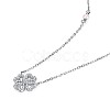 TINYSAND Clover 925 Sterling Silver Cubic Zirconia Pendant Necklaces TS-N339-S-3