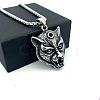 Vintage 304 Stainless Steel Lion Head Pendant Necklaces for Men Women LS-OG9311-2