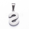 Non-Tarnish 304 Stainless Steel Letter Pendants STAS-H127-S-P-2