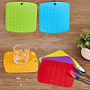 6Pcs 6 Colors Square Silicone Hot Mats for Hot Dishes AJEW-DC0001-14-3