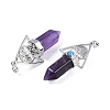 Natural Amethyst Faceted Pointed Bullet Big Pendants G-H076-02P-05-2
