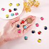 30Pcs 5 Colors Rack Plating Alloy Enamel Pendants ENAM-SZ0005-84-2