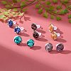 Flat Round with Mixed Gemstone Chip Beads Stud Earrings for Girl Women EJEW-JE04669-2