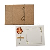 Dried Carnation Paper Thank You Greeting Cards AJEW-K043-01E-2