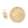 Natural Agate Connector Charms PALLOY-JF01587-04-3