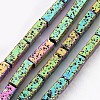 Electroplated Natural Lava Rock Beads Strands G-T114-70B-1
