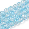 Transparent Crackle Baking Paint Glass Beads Strands DGLA-T003-01B-06-1