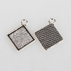 Vintage Tibetan Style Alloy Rhombus Pendant Cabochon Bezel Settings X-TIBEP-O006-58AS-2