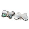 Rack Plating Brass Pave Natural Paua Shell & White Shell Pendants KK-U025-12P-10-2