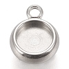 Tarnish Resistant 304 Stainless Steel Pendant Cabochon Settings LS-STAS-K202-03B-P-1
