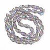 Electroplate Transparent Glass Beads Strands EGLA-N002-35-C01-2