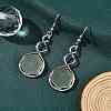 Hexagon Natural Green Aventurine Dangle Earrings EJEW-K298-01P-03-1