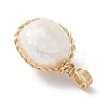 Natural Cultured Freshwater Pearl Copper Wire Wrapped Pendants PALLOY-JF02201-01-4