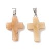 Natural Yellow Aventurine Pendants G-PW0006-02P-15-2