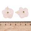 Brass & Natural Rose Quartz & Cubic Zirconia Pendants GG-CBAD360-18G-01-3