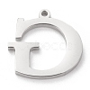 Tarnish Resistant 304 Stainless Steel Letter Pendant Rhinestone Settings STAS-J028-01G-2