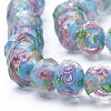 Handmade Gold Sand Lampwork Beads Strands LAMP-R141-8mm-06-2