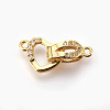 Brass Micro Pave Cubic Zirconia Fold Over Clasps KK-P164-09-2
