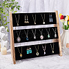 2-Tier Wood & Velvet Jewelry Set Display Stands ODIS-WH0329-79-5