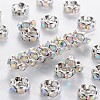 Brass Grade A Rhinestone Spacer Beads RSB028NF-02-1