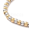 PVD Vacuum Plating 201 Stainless Steel Round Beaded Bracelet for Women STAS-D179-03GP-02-2
