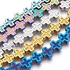 Electroplated Non-magnetic Synthetic Hematite Beads Strands G-P392-F-1