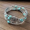 2Sets 2Pcs Bohemian Multi-Layered Synthetic Turquoise Wrap Bracelet Women's Jewelry MV3343-2-1