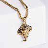 Retro Rock Punk Men's Elephant 304 Stainless Steel Pendant Necklaces TP5420-2-1