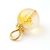 Frosted Spray Painted Foil Glass Beads PALLOY-JF00808-5