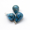 Teardrop Natural Agate Pendants G-Q435-08-2