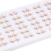 Clover Natural Pearl Stud Earrings with Enamel PEAR-N020-05O-5
