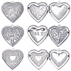 12Pcs 3 Styles 316 Stainless Steel Locket Pendants STAS-SC0007-55-1