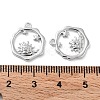 Brass Micro Pave Clear Cubic Zirconia Pendants KK-F871-38P-3