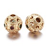 Brass Micro Pave Cubic Zirconia Beads KK-K244-14G-2