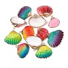 Spray Paint & Electroplate Sea Shell Pendants SSHEL-S262-07-1